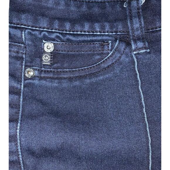 MICHAEL KORS Women's Front Seam Dark Rinse Mid-Rise Skinny Denim Jeans | Size 14 - Picture 5 of 5